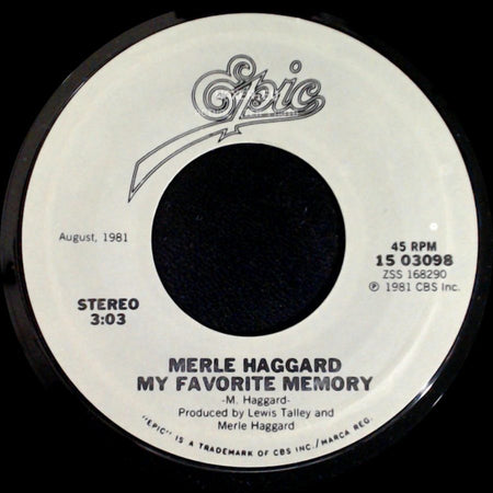 Merle Haggard - My Favorite Memory / Unknown Title B side A