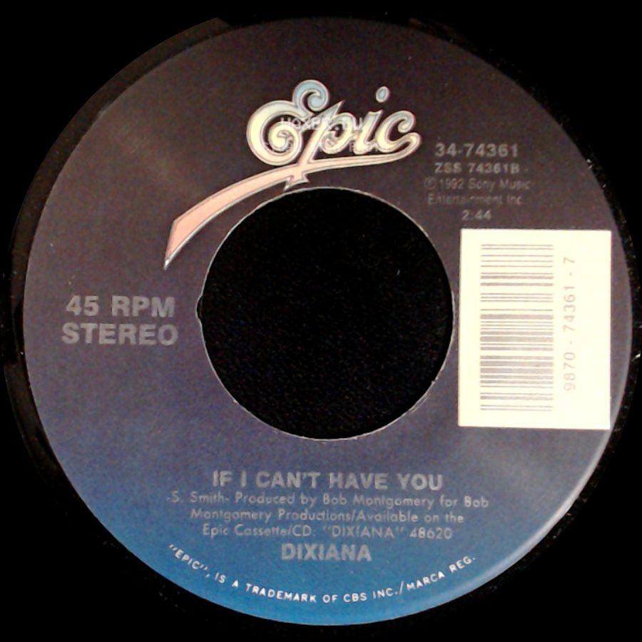 Dixiana - If I Can't Have You / That's What I'm Working On Tonight side A
