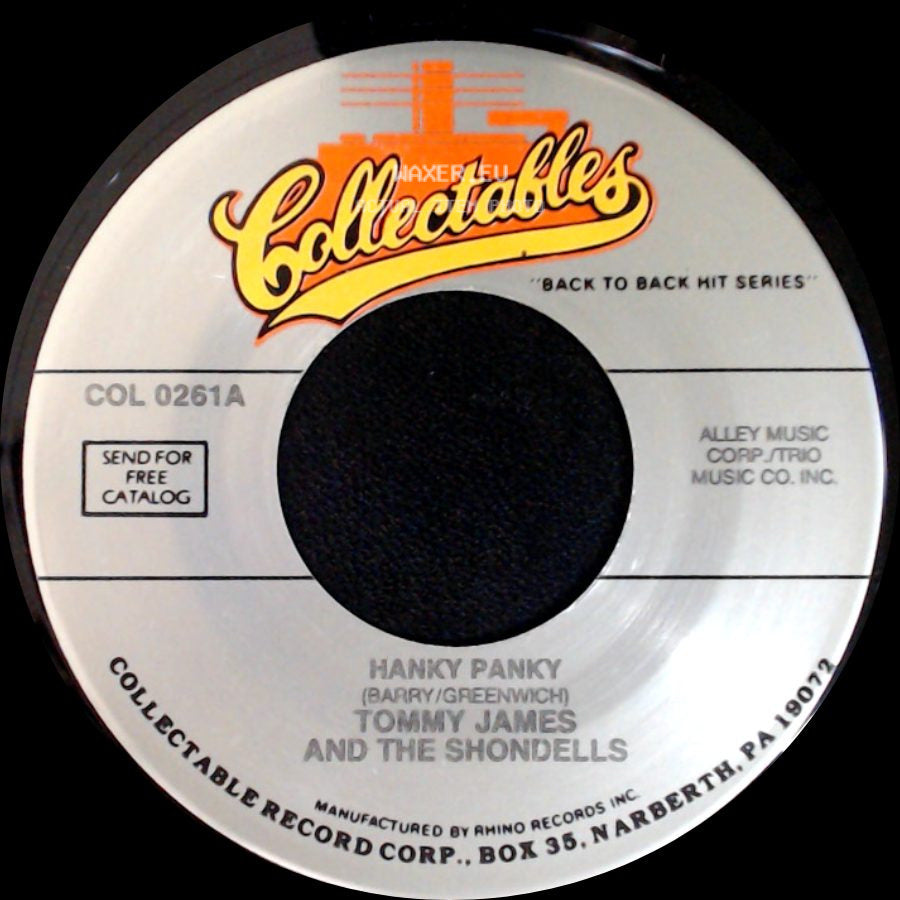 Tommy James And The Shondells - Hanky Panky / It's Only Love side A