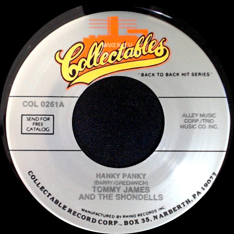 Tommy James And The Shondells - Hanky Panky / It's Only Love side A