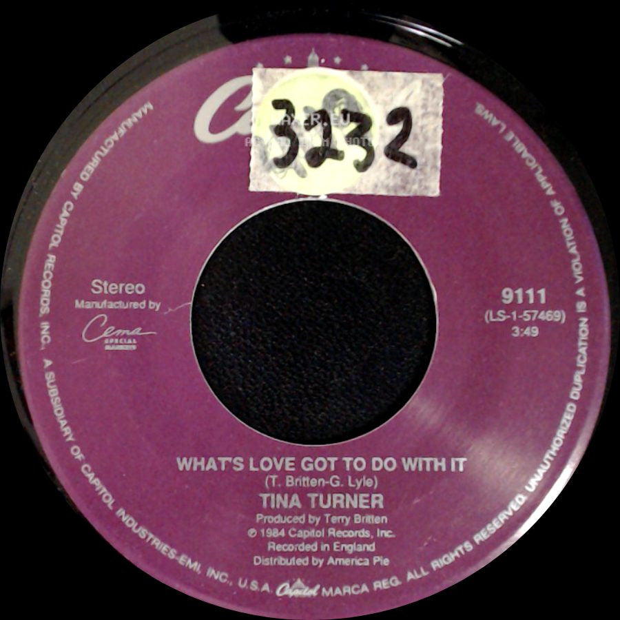 Tina Turner - Whats Love Got To Do With It / Better Be Good To Me side A