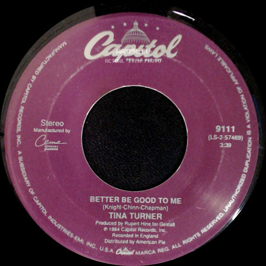 Tina Turner - Whats Love Got To Do With It / Better Be Good To Me side B