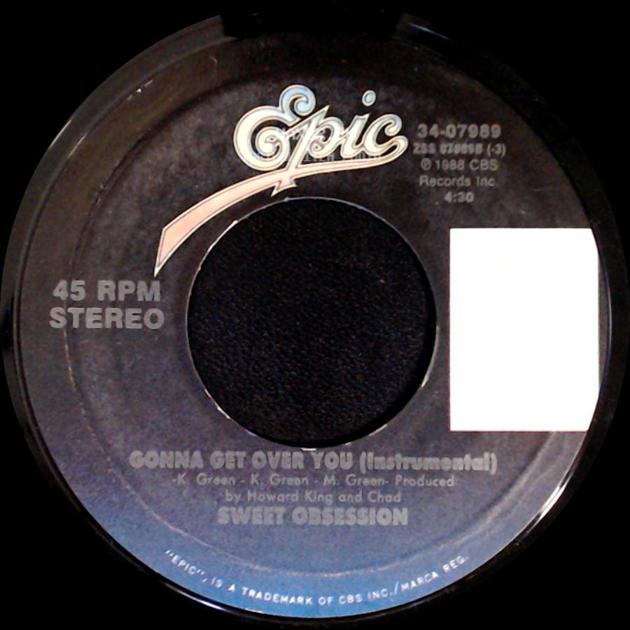 Sweet Obsession - Gonna Get Over You / Gonna Get Over You (Instrumental) side B