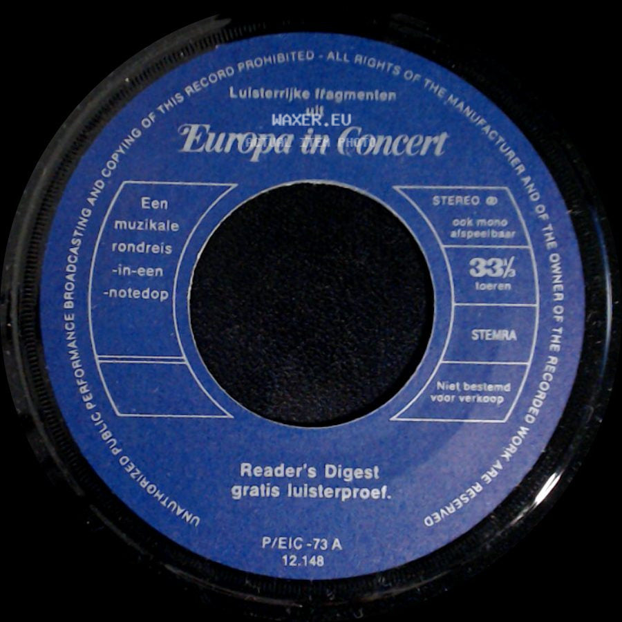 Unknown Artist - Europa In Concert / Unknown Title B side A
