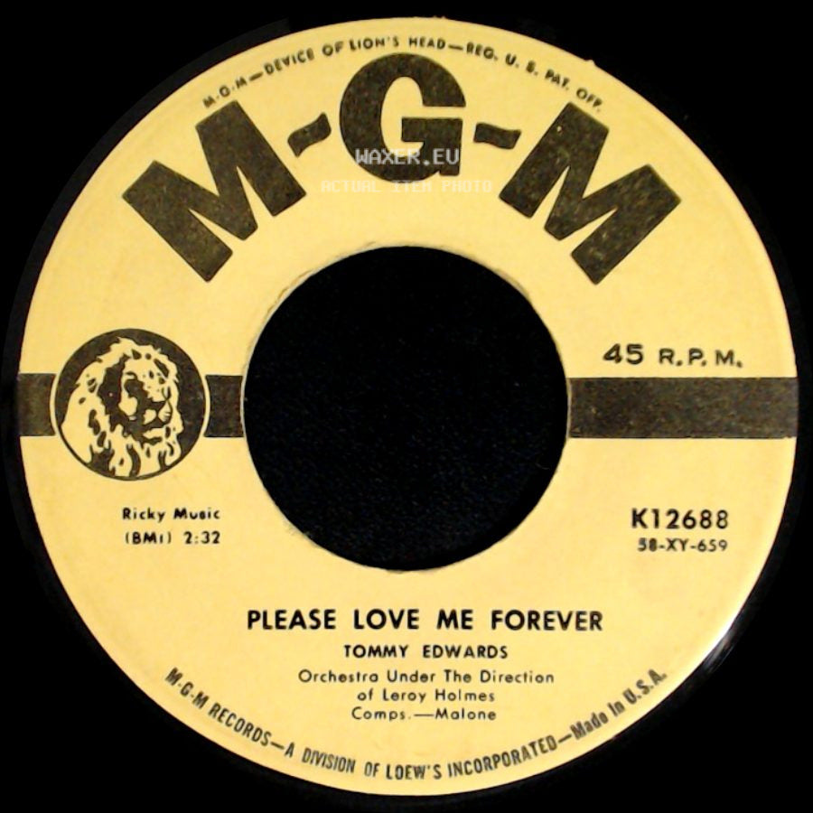 Tommy Edwards - Please Love Me Forever / It's All In The Game side A