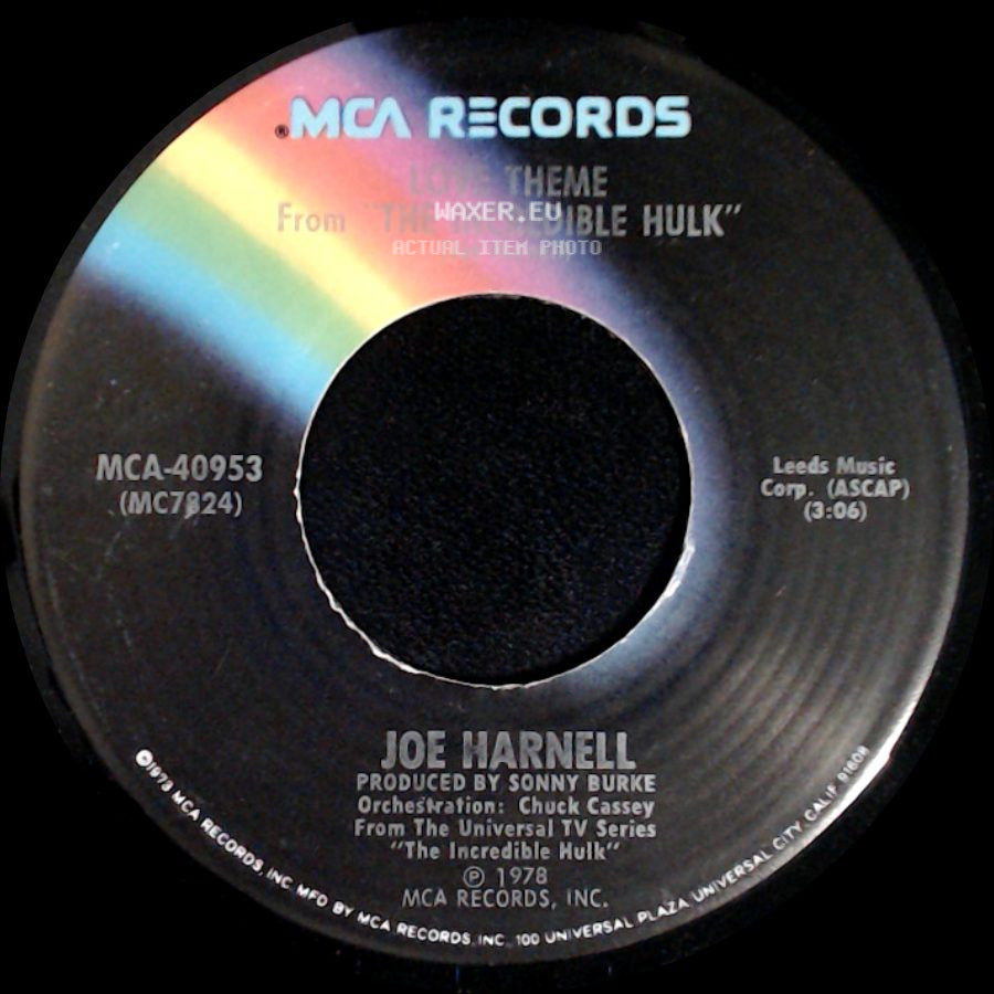 Joe Harnell - Theme From "The Incredible Hulk" / Love Theme From "The Incredible Hulk" side B