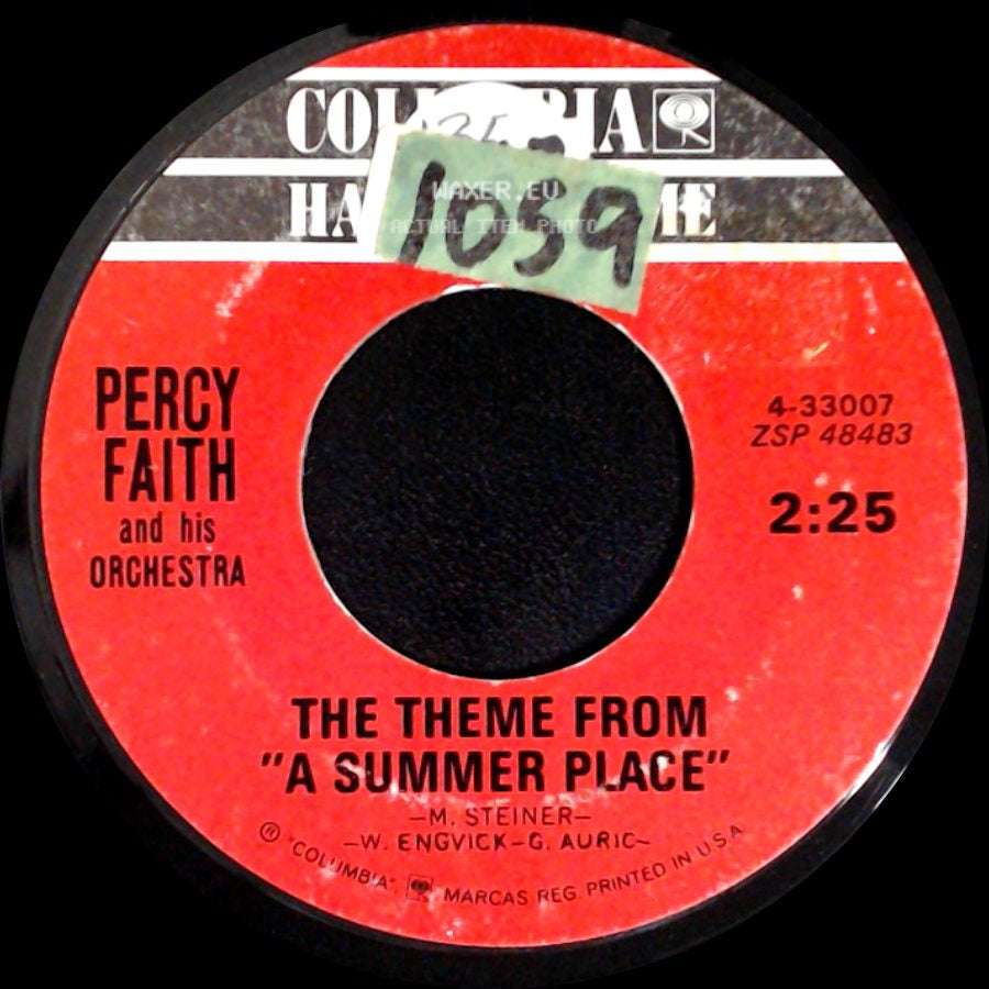 Percy Faith And His Orchestra - The Song From Moulin Rouge (Where Is Your Heart) / The Theme From "A Summer Place" side B