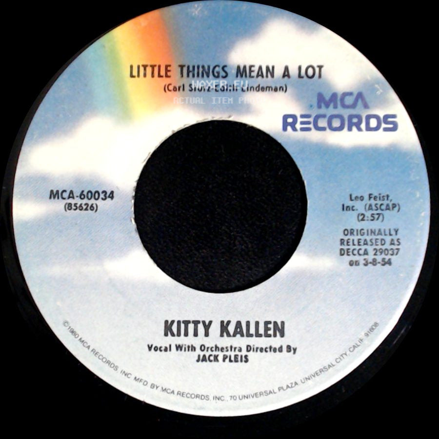 Kitty Kallen - Little Things Mean A Lot / I Don't Think You Love Me Anymore side A