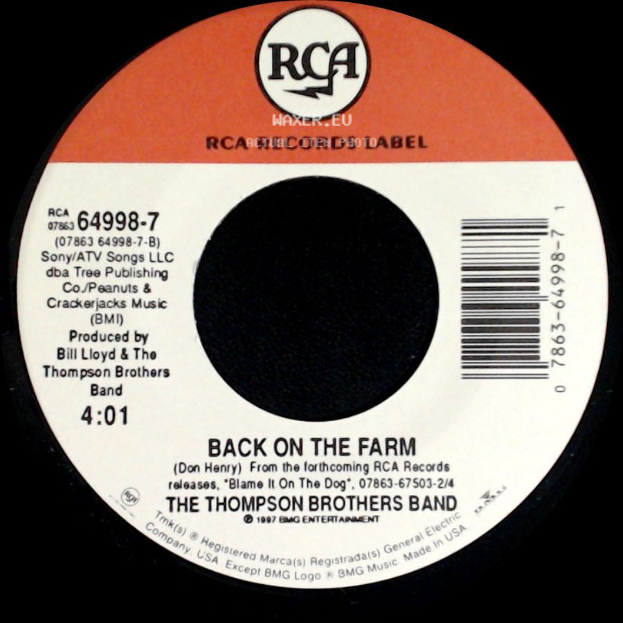 The Thompson Brothers Band - Drive Me Crazy (Edit) / Back On The Farm side B