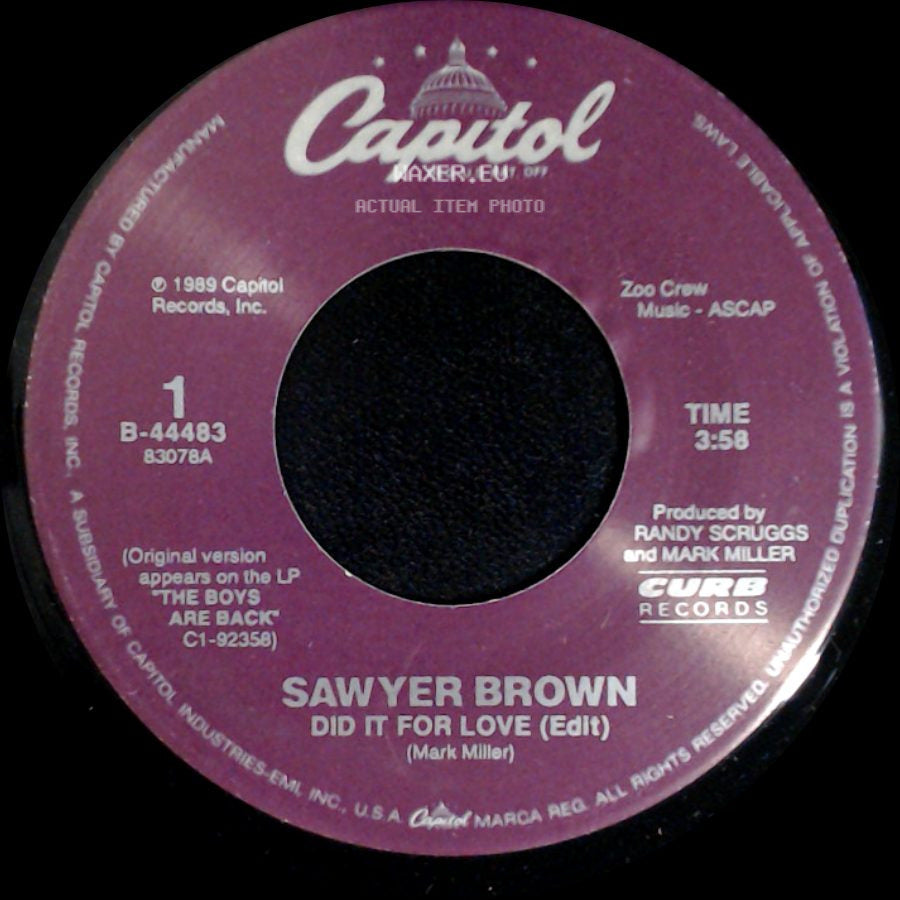 Sawyer Brown - Did It For Love (Edit) / The Heartland side A