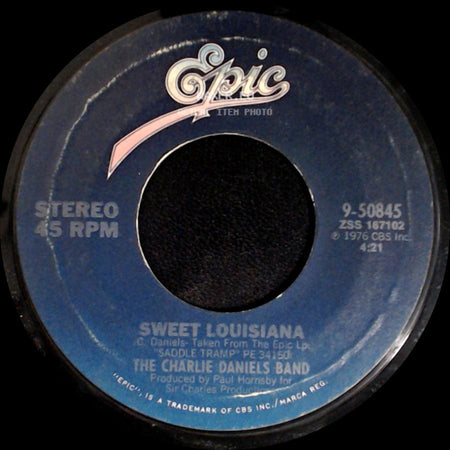 The Charlie Daniels Band - Long Haired Country Boy / Sweet Louisiana side B