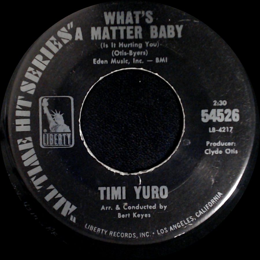 Timi Yuro - Hurt / What's A Matter Baby (Is It Hurting You) side B