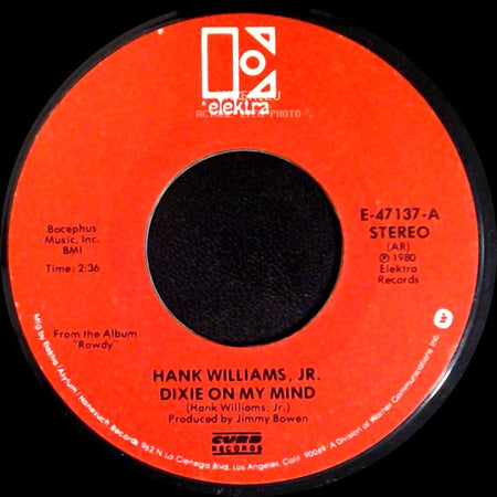 Hank Williams, Jr. - Dixie On My Mind / Ramblin' Man side A