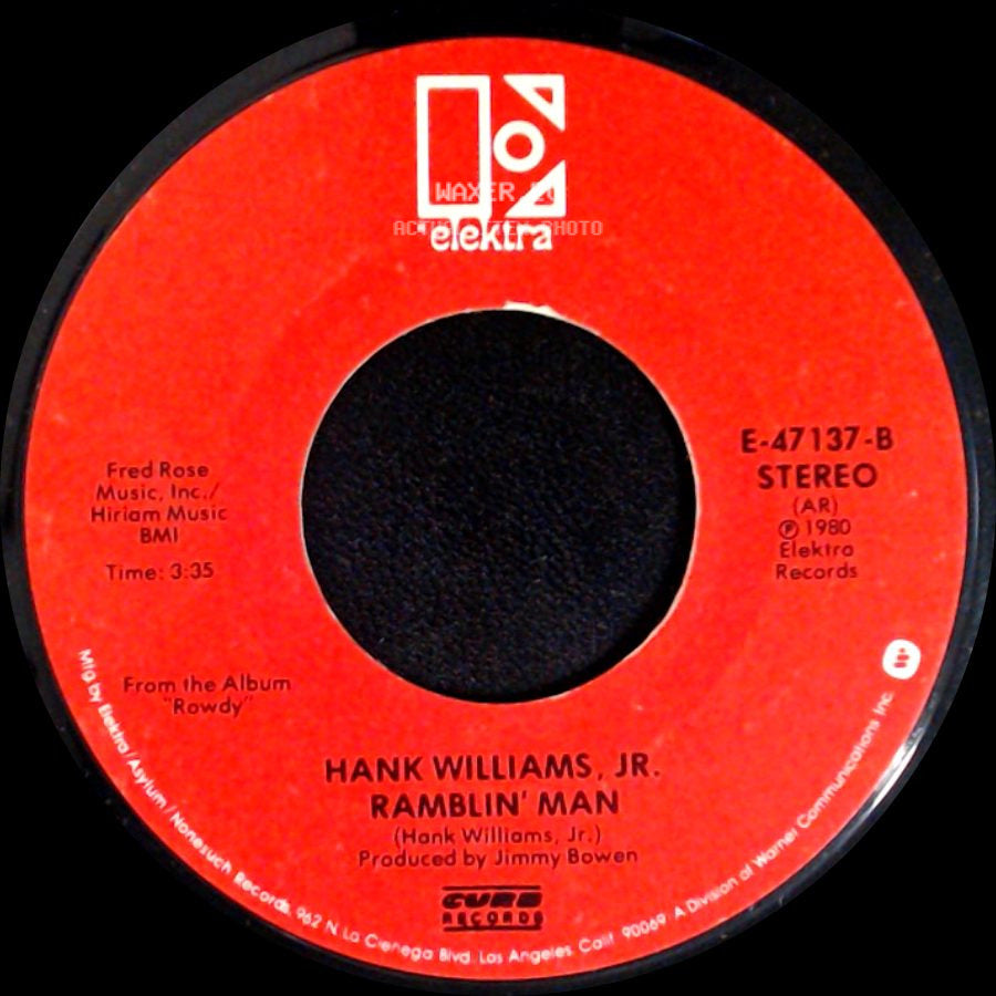 Hank Williams, Jr. - Dixie On My Mind / Ramblin' Man side B
