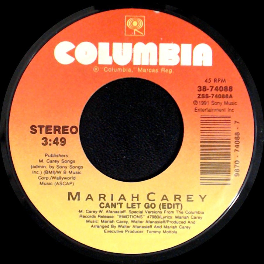 Mariah Carey - To Be Around You / Can't Let Go (Edit) side B