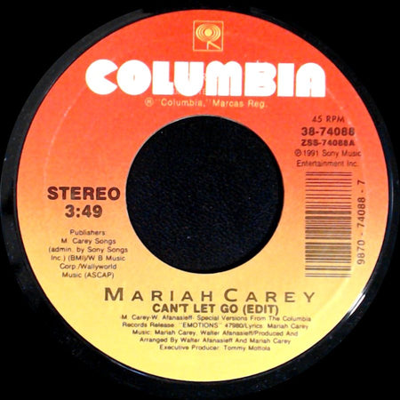 Mariah Carey - Can't Let Go (Edit) / To Be Around You side A
