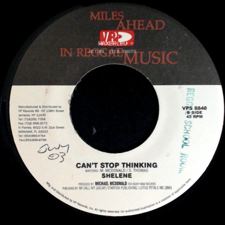 Richie Rightous / Shelene - De Same Riddim / Can't Stop Thinking side B