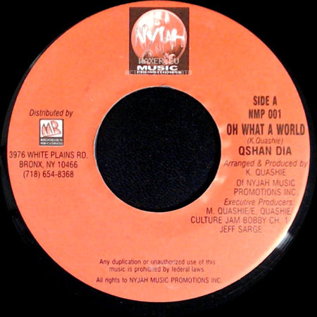 Qshan Dia - Oh What A World / Unknown Title B side A