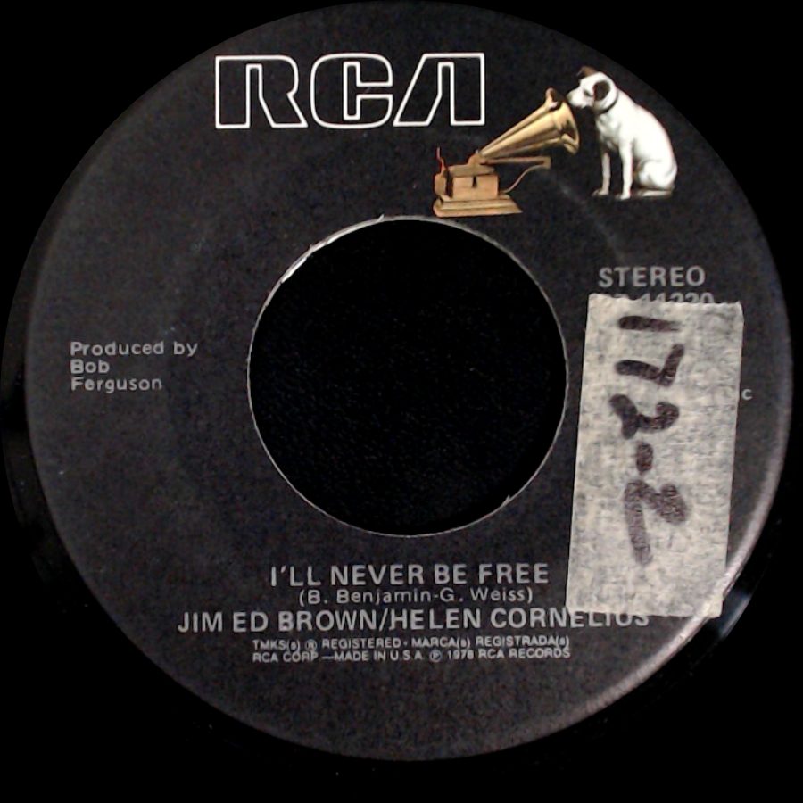 Jim Ed Brown / Helen Cornelius - Baby You Know How I Love You / I'll Never Be Free side B