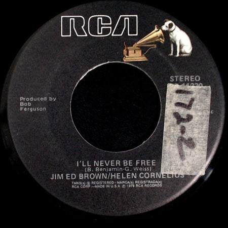 Jim Ed Brown / Helen Cornelius - Baby You Know How I Love You / I'll Never Be Free side B
