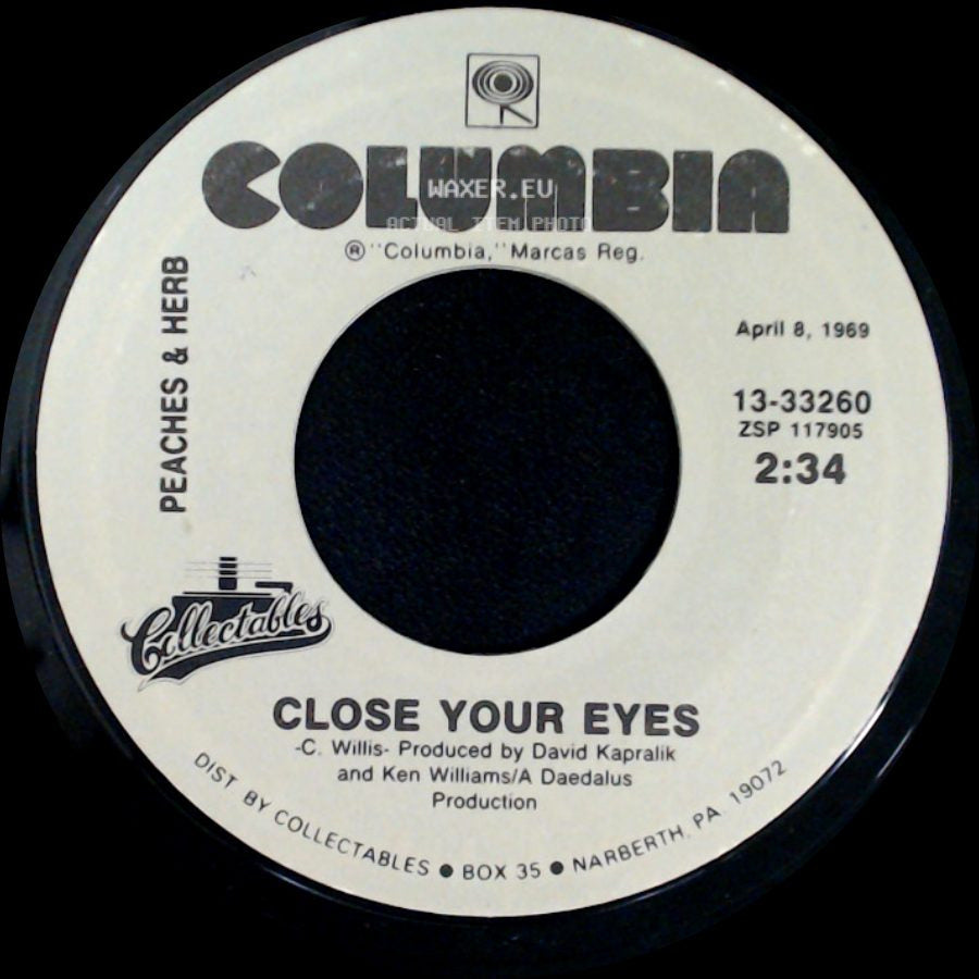 Peaches & Herb - For Your Love / Close Your Eyes side B