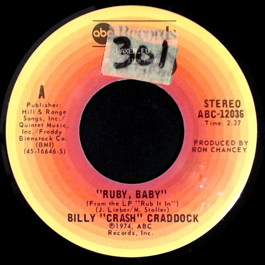 Billy "Crash" Craddock - Walk When Love Walks / Ruby, Baby side B