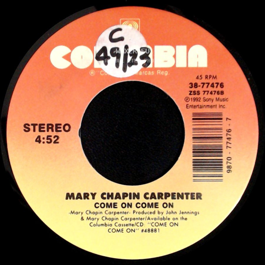 Mary Chapin Carpenter - Come On Come On / I Take My Chances side A