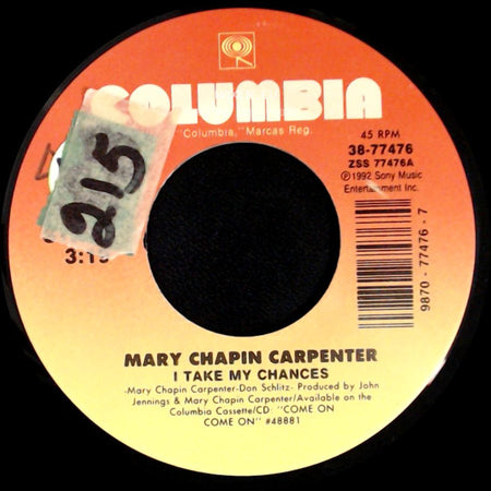 Mary Chapin Carpenter - Come On Come On / I Take My Chances side B