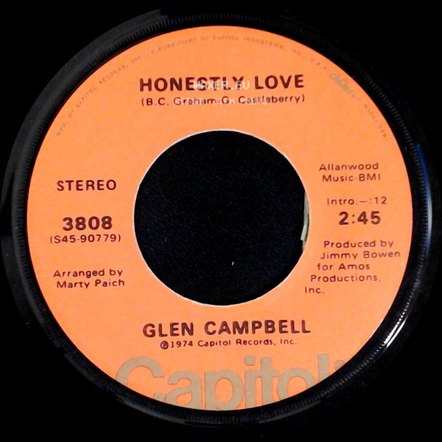 Glen Campbell - Houston (I'm Comin' To See You) / Honestly Love side B