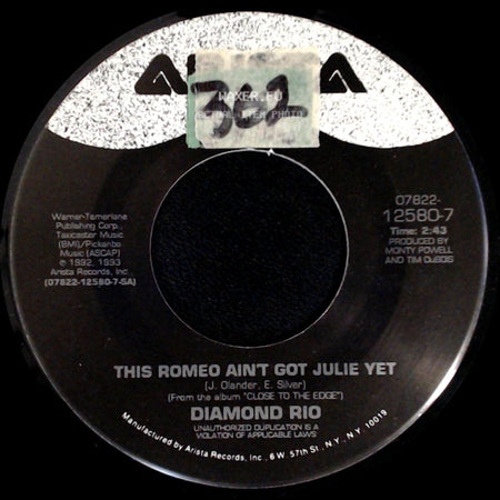 Diamond Rio - This Romeo Ain't Got Julie Yet / I Was Meant To Be With You side A