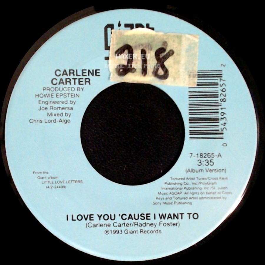Carlene Carter - I Love You 'cause I Want To / Nowhere Train side A