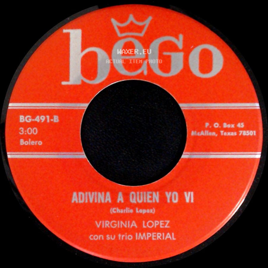 Virginia Lopez / Virginia Lopez Con Su Trio Imperial - Adivina A Quien Yo Vi / Devuelveme La Fe side A