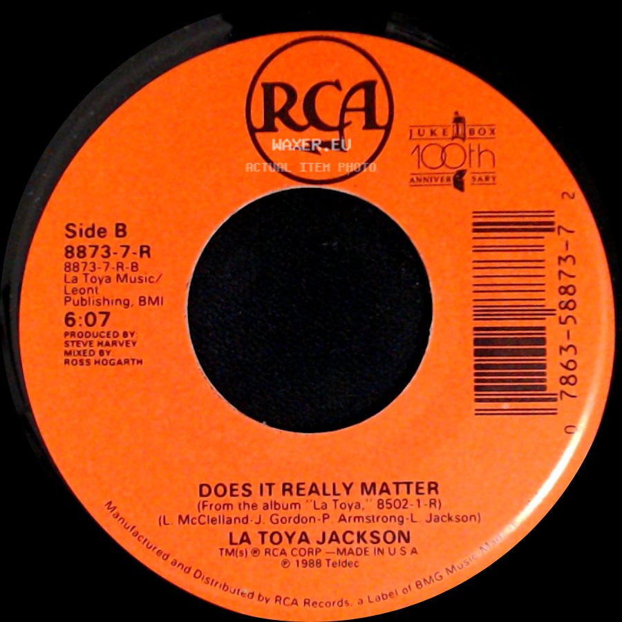 La Toya Jackson - Such A Wicked Love (7" Version) / Does It Really Matter side B