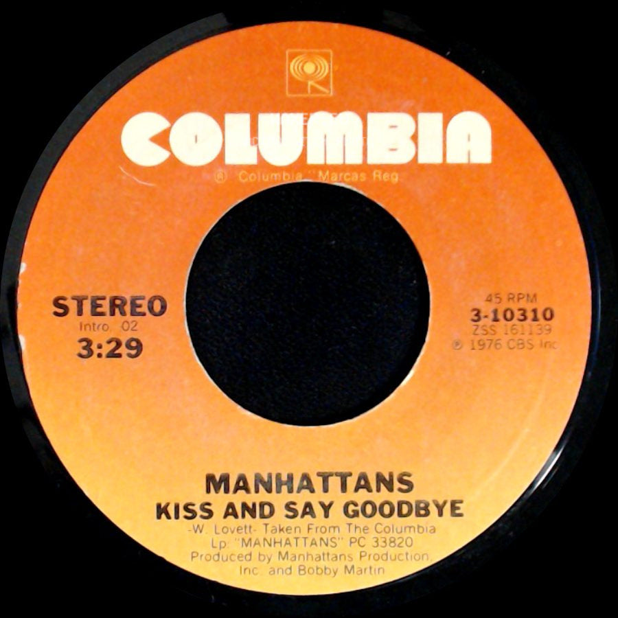 Manhattans - Wonderful World Of Love / Kiss And Say Goodbye side B