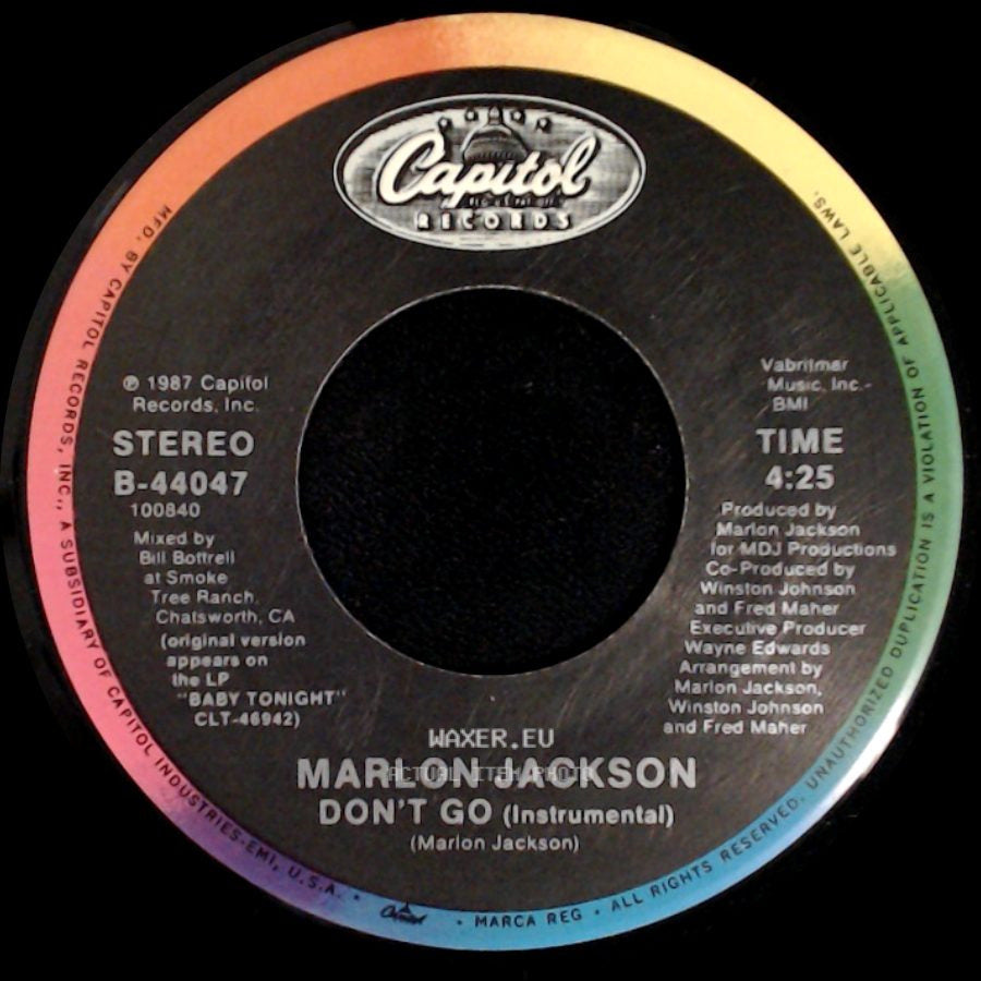Marlon Jackson - Don't Go (Instrumental) / Don't Go side A