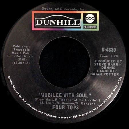 Four Tops - Jubilee With Soul / Keeper Of The Castle side A