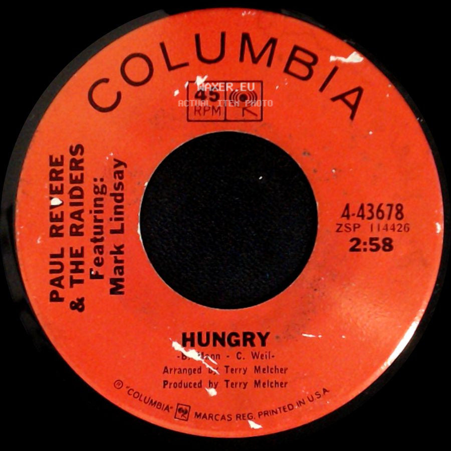 Paul Revere & The Raiders / Paul Revere & The Raiders Featuring: Mark Lindsay - There She Goes / Hungry side B