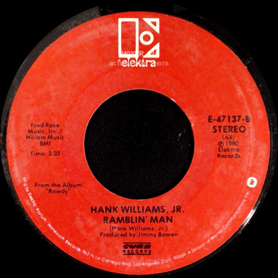 Hank Williams, Jr. - Ramblin' Man / Dixie On My Mind side A
