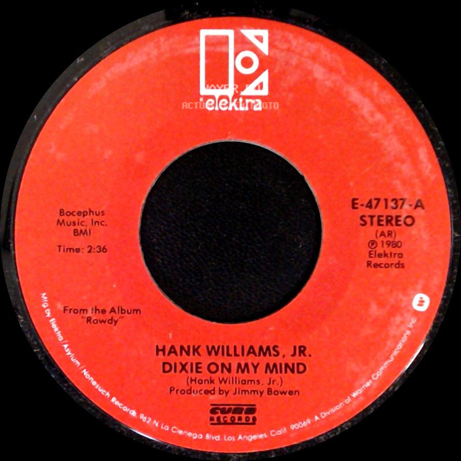Hank Williams, Jr. - Ramblin' Man / Dixie On My Mind side B