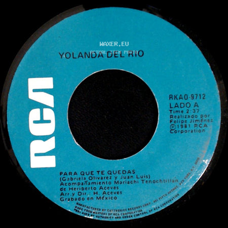 Yolanda Del Rio - Para Que Te Quedas / Las Pobres Ilegales side A