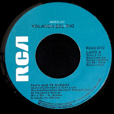 Yolanda Del Rio - Para Que Te Quedas / Las Pobres Ilegales side A