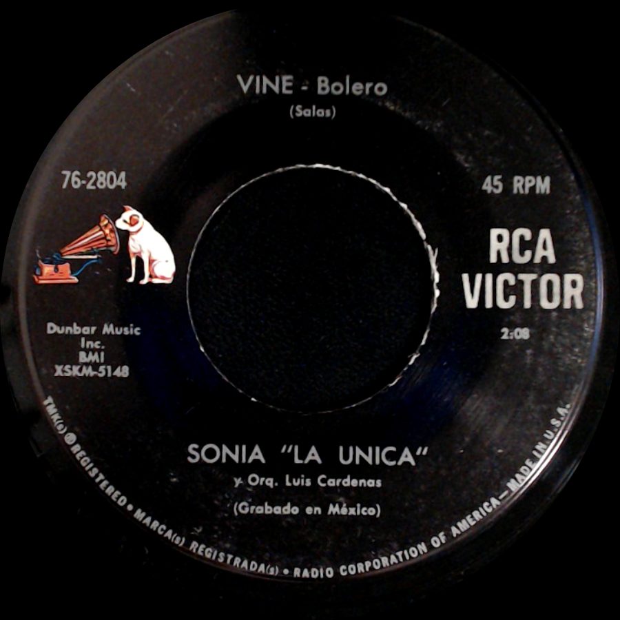 Sonia "La Unica" Y Orq. Luis Cardenas - Dame Un Poco De Ti - Bolero / Vine - Bolero side B