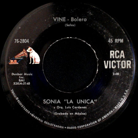 Sonia "La Unica" Y Orq. Luis Cardenas - Dame Un Poco De Ti - Bolero / Vine - Bolero side B