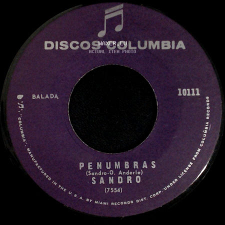 Sandro - Quiero Llenarme De Ti / Penumbras side B