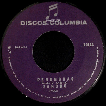 Sandro - Penumbras / Quiero Llenarme De Ti side A