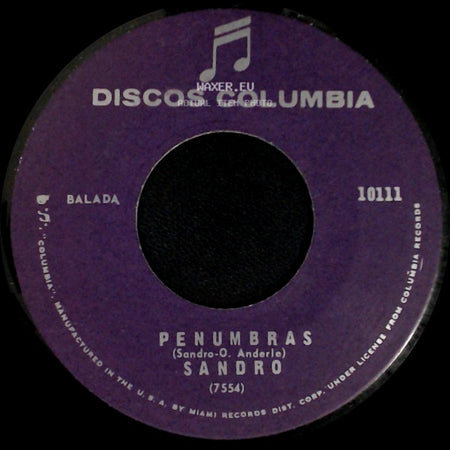 Sandro - Quiero Llenarme De Ti / Penumbras side B