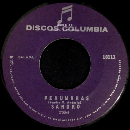 Sandro - Quiero Llenarme De Ti / Penumbras side B