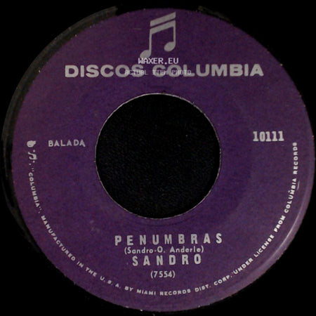 Sandro - Quiero Llenarme De Ti / Penumbras side B
