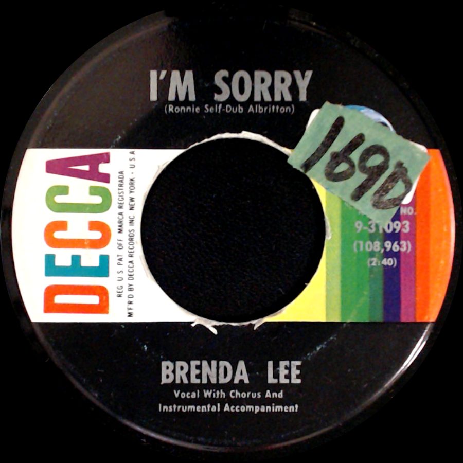 Brenda Lee - I'm Sorry / That's All You Gotta Do side A