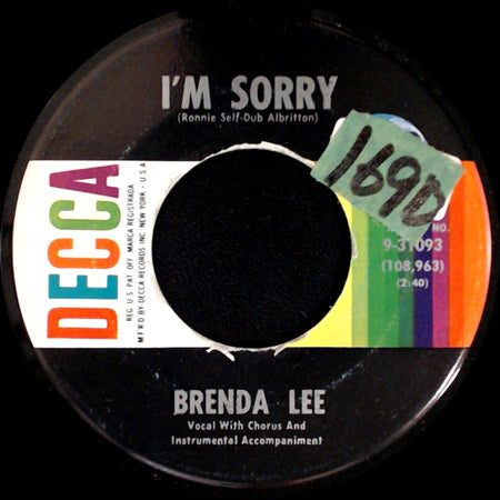 Brenda Lee - I'm Sorry / That's All You Gotta Do side A